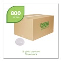 Cutlery | Eco-Products EP-ECOLID-8 EcoLid PLA Renewable/Compostable 8 oz Hot Cup Lids - White (800/Carton) image number 4