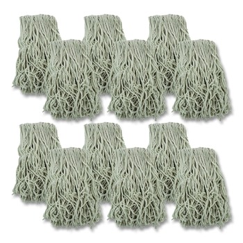 Boardwalk BWKCM20032 32 oz. 4-Ply Cut-End Cotton Mop Head - White (12/Carton)