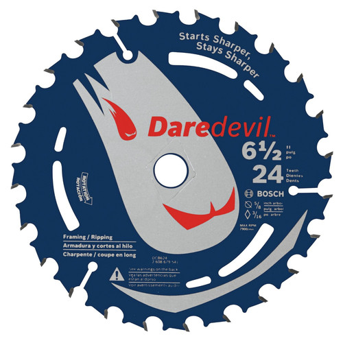 Circular Saw Blades | Bosch DCB624 Daredevil 6-1/2 in. 24 Tooth Circular Saw Blade image number 0