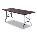 Office Jansan | Iceberg 55324 72 in. x 30 in. x 29 in. OfficeWorks Classic Wood-Laminate Rectangular Folding Table with Curved Legs - Walnut image number 0