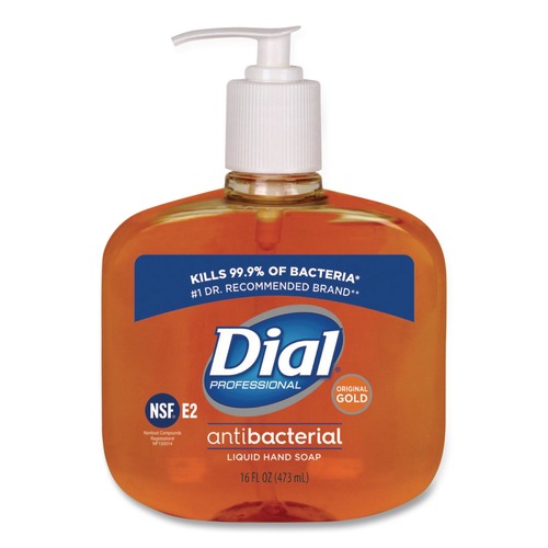 Cleaning & Janitorial Supplies | Dial Professional 80790 16 oz Antibacterial Liquid Hand Soap - Gold image number 0