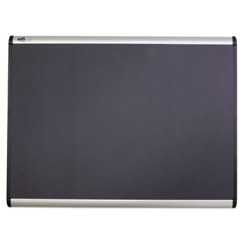 Quartet Prestige Plus 72 in. x 48 in. Magnetic Fabric Bulletin Board - Gray/Silver