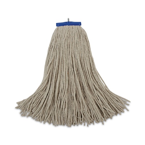 Mops | Boardwalk BWK724CEA 24 oz. Cut-End Lie-Flat Cotton Wet Mop Head - White image number 0