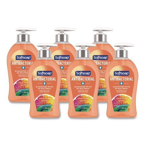 Softsoap 11.25 oz. Pump Bottle Antibacterial Hand Soap - Crisp Clean Scent (6/Carton)