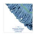 Mops | Boardwalk BWK502BLNB Super Loop Wet Cotton/Synthetic Mop Head - Medium, Blue image number 3