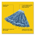 Mops | Rubbermaid Commercial FGD25306BL00 Super Stitch Cotton/Synthetic Blend Mop Head - Large, Blue (6/Carton) image number 3