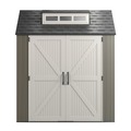 Office Furniture & Lighting | Rubbermaid 2145548 337 cu-ft. 7 ft. x 7 ft. x 8 ft. Storage Shed - Brown image number 1