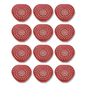 HOSPECO Health Gards 7.75 in. x 6.88 in. Vinyl Urinal Screen - Cherry Scent Red (1-Dozen)