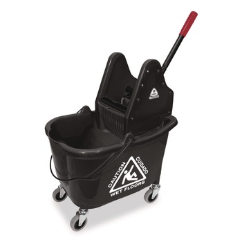 Nexstep Commercial Products Premier Downpress Mop Bucket and Wringer, 35 qt, Black