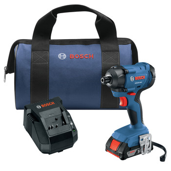 IMPACT DRIVERS | Factory Reconditioned Bosch GDR18V-1400B12-RT 18V Compact Lithium-Ion 1/4 in. Cordless Hex Impact Driver Kit (2 Ah)