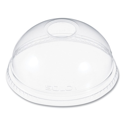 Cups and Lids | Dart DLR626 PET Dome Lids for 16 - 24 oz. Cold Cups - Ultra Clear (100/Pack) image number 0
