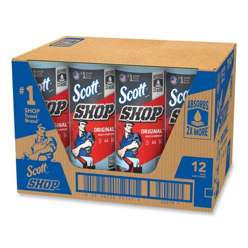 Cleaning & Janitorial Supplies | Scott 75147 9.4 in. x 11 in. Standard Shop Towels - Blue (55/Roll 12 Rolls/Carton) image number 0