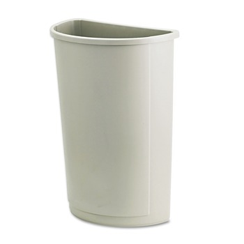 Rubbermaid Commercial Untouchable 21 gal Plastic Receptacle - Half-Round Beige