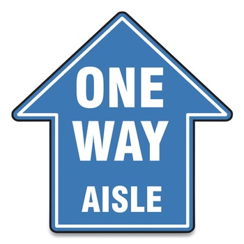 GN1 17 in. x 17 in. "One Way Aisle" Slip-Gard Social Distance Floor Signs - Blue (25/Pack)