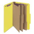 Office Jansan | Smead 19098 Eight SafeSHIELD Fasteners 3 Dividers Eight-Section Pressboard Top Tab Classification Folders - Legal Size, Yellow (10/Box) image number 0