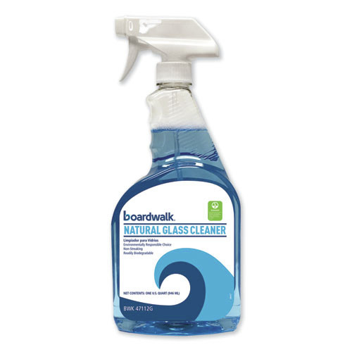 Glass Cleaners | Boardwalk BWK47112GEA 32 oz. Trigger Spray Bottle Natural Glass Cleaner image number 0