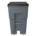 Trash Cans | Rubbermaid Commercial FG9W2200GRAY Brute Heavy-Duty 95 Gallon Square Rollout Waste Container - Gray image number 0