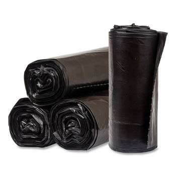 Pitt Plastics 38 in. x 58 in. 1.35 mil 60 gal. Eco Strong Plus Can Liners - Black (100/Carton)