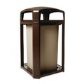 Trash & Waste Bins | Rubbermaid Commercial FG397500SBLE Landmark 50 Gallon Sable Plastic Classic Dome Top Container image number 4