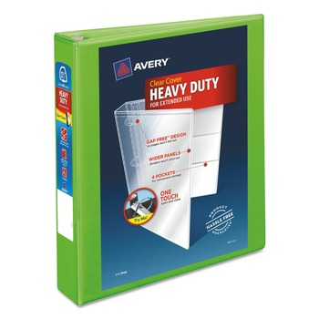 Avery 3 One Touch EZD Rings 1.5 in. Capacity 11 in. x 8.5 in. Heavy-Duty View Binder with DuraHinge - Chartreuse