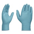 Disposable Gloves | Ammex APFN44100 9.5 in. Long 3 mil Thick Powder-Free Nitrile Exam Gloves - Medium/Light Blue (100/Box) image number 2