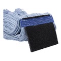 Mops | Boardwalk BWK902BL Loop-End Mop Head with Scrub Pad - Blue, Medium (12/Carton) image number 5