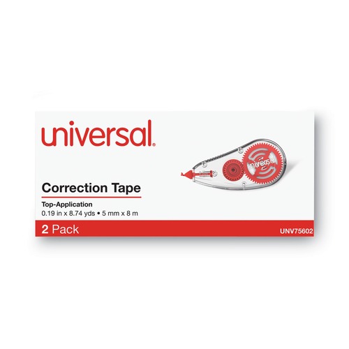 Office Jansan | Universal UNV75602 0.2 in. x 315 in. Correction Tape Dispenser (2/Pack) image number 0