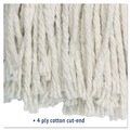 Mops | Boardwalk BWK2020CEA #20 Cut-End Cotton Wet Mop Head - White image number 6