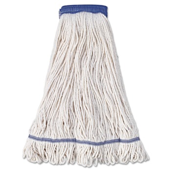 Boardwalk 5 in. Super Loop Cotton/Synthetic Fiber Wet Mop Head - X-Large, White (12/Carton)