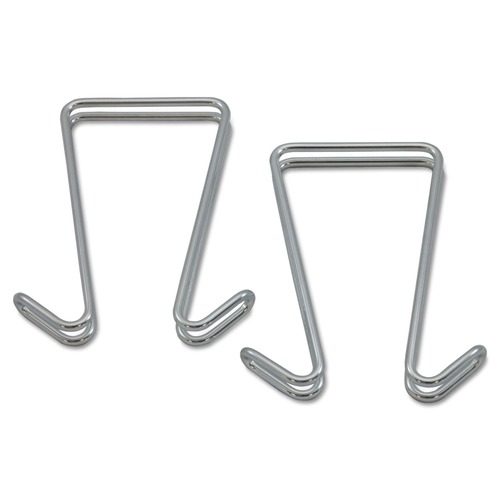 Mothers Day Sale! Save an Extra 10% off your order | Alera ALECH2SR 0.5 in. x 3.13 in. x 4.75 in. Double-Sided Steel Partition Garment Hook - Silver (2/Pack) image number 0