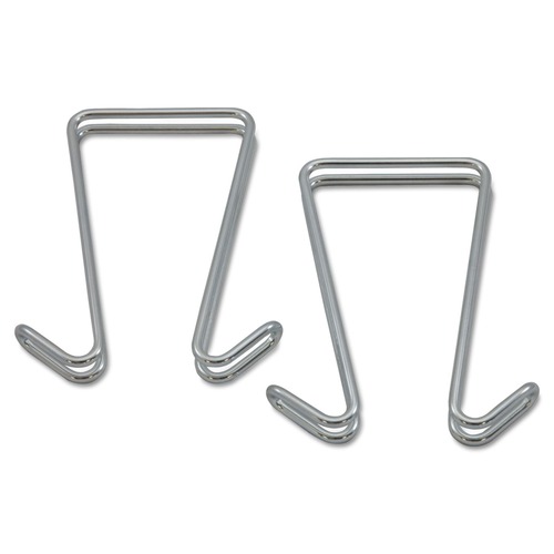 Office Jansan | Alera ALECH2SR 0.5 in. x 3.13 in. x 4.75 in. Double-Sided Steel Partition Garment Hook - Silver (2/Pack) image number 0
