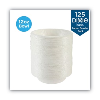 Dixie DBB12W 12 oz. Basic Paper Dinnerware Bowls - White (125-Piece/Pack)