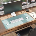 Desk Accessories & Office Organizers | Smead 64830 36 in. x 17 in. Vegan Leather Desk Pads - Light Blue image number 6