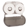 New Year New Savings! Save $25 off $150 | Tork 56TR 19.29 in. x 5.51 in. x 11.83 in. Twin Jumbo Roll Bath Tissue Dispenser - Smoke/Gray (1/Carton) image number 3