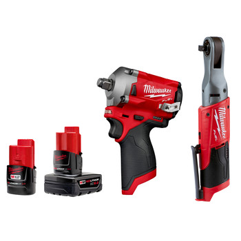 Milwaukee 2555 2557 2460 Cpo M12 Fuel Stubby 1 2 In Impact Wrench With Friction Ring Plus M12 Fuel 3 8 In Ratchet Plus M12 Redlithium 1 Cp 3 Ah And 1 Xc 6 Ah Batteries Cpo Outlets