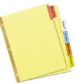 Office Jansan | Avery 11109 Big Tab 11 in. x 8.5 in. 5-Tab Double-Sided Gold Edge Reinforcing Insertable Dividers - Assorted Tabs/Buff (1-Set) image number 6