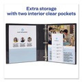 Office Jansan | Avery 27251 11 in. x 8.5 in. 1 in. Capacity 3 Rings Durable Non-View Binder with DuraHinge and Slant Rings - Blue image number 3