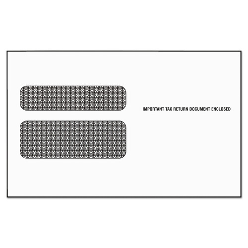  | TOPS 2219LESR 5.63 in. x 9 in. Commercial Flap, Self-Adhesive Closure, W-2 Laser Double Window Envelope - Clear (50/Pack) image number 0