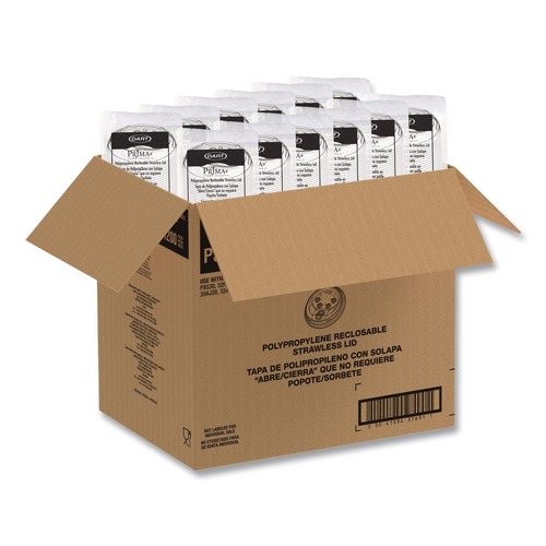 Cups and Lids | Dart P3032RSL Prima Strawless Plastic Lids Fits 30 oz. to 32 oz. Cold Cups - Clear (1200/Carton) image number 0