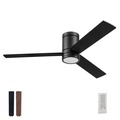 Ceiling Fans | Prominence Home 51464-45 52 in. Remote Control Espy Flush Mount Indoor LED Ceiling Fan with Light - Matte Black image number 0