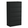  | Alera 25497 36 in. x 18.63 in. x 67.63 in. 5 Lateral File Drawer - Legal/Letter/A4/A5 Size, Black image number 0