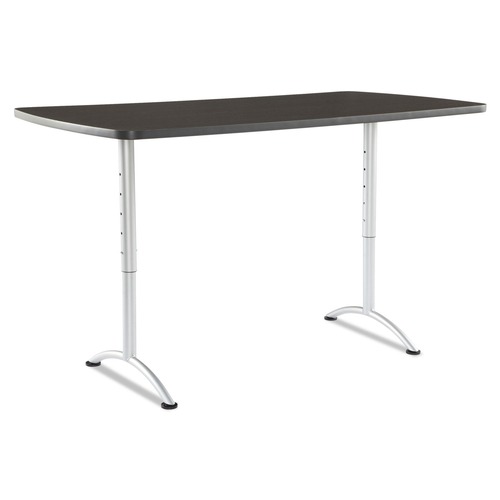  | Iceberg 69325 ARC Adjustable Height 36 in. x 72 in. x 30 in. to 42 in. Rectangular Table - Gray Walnut/Silver image number 0