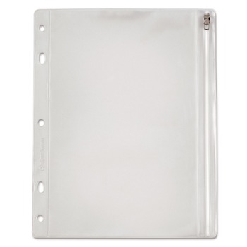 Oxford 8 in. x 10.5 in. 2 to 5-Hole Punched Zipper Binder Pocket - Clear