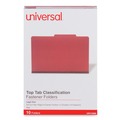  | Universal UNV10280 6-Section 2-Divider Pressboard Classification Folders - Legal, Red (10/Box) image number 0