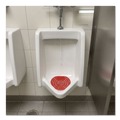 Cleaning & Janitorial Supplies | HOSPECO 03901 Health Gards 7.75 in. x 6.88 in. Vinyl Urinal Screen - Cherry Scent Red (1-Dozen) image number 2