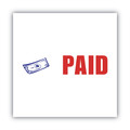 Bulk Savings Pricing 1 | ACCUSTAMP2 035535 1.63 in. x 0.5 in. PAID Pre-Inked Shutter Stamp with Microban - Red/Blue image number 2
