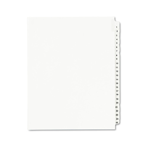 Customer Appreciation Sale - Save up to $60 off | Avery 01330 1 - 25 Tab 8-1/2 in. x 11 in. Standard Collated Legal Dividers - White (1 Set) image number 0