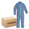 Bib Overalls | KleenGuard 45326 A65 Zipper Front Flame Resistant Coveralls with Hood/Elastic Wrists and Ankles - 3X-Large/Blue (21/Carton) image number 0