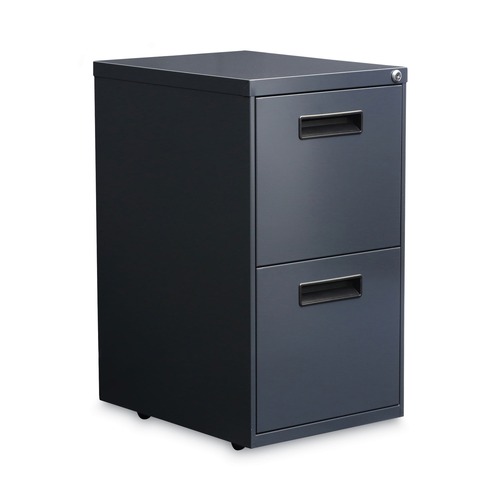 Office Filing Cabinets & Shelves | Alera ALEPAFFCH 14.96 in. x 19.29 in. x 27.75 in. 2 File Pedestal Drawer Cabinet - Charcoal image number 0