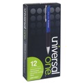 Pens | Universal UNV15541 Medium 1 mm Retractable Blue Barrel Comfort Grip Ballpoint Pen - Blue Ink (1 Dozen) image number 2